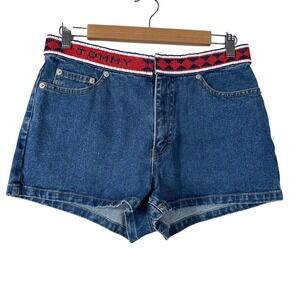 Tommy Hilfiger Women's Shorts Demin Cotton Beaded Waist‎ Vintage 90's Y2K Size 8